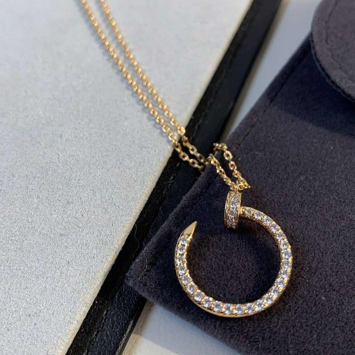 [⭐Reverie Jewels]JUSTE NECKLACE PINK GOLD DIAMONDS