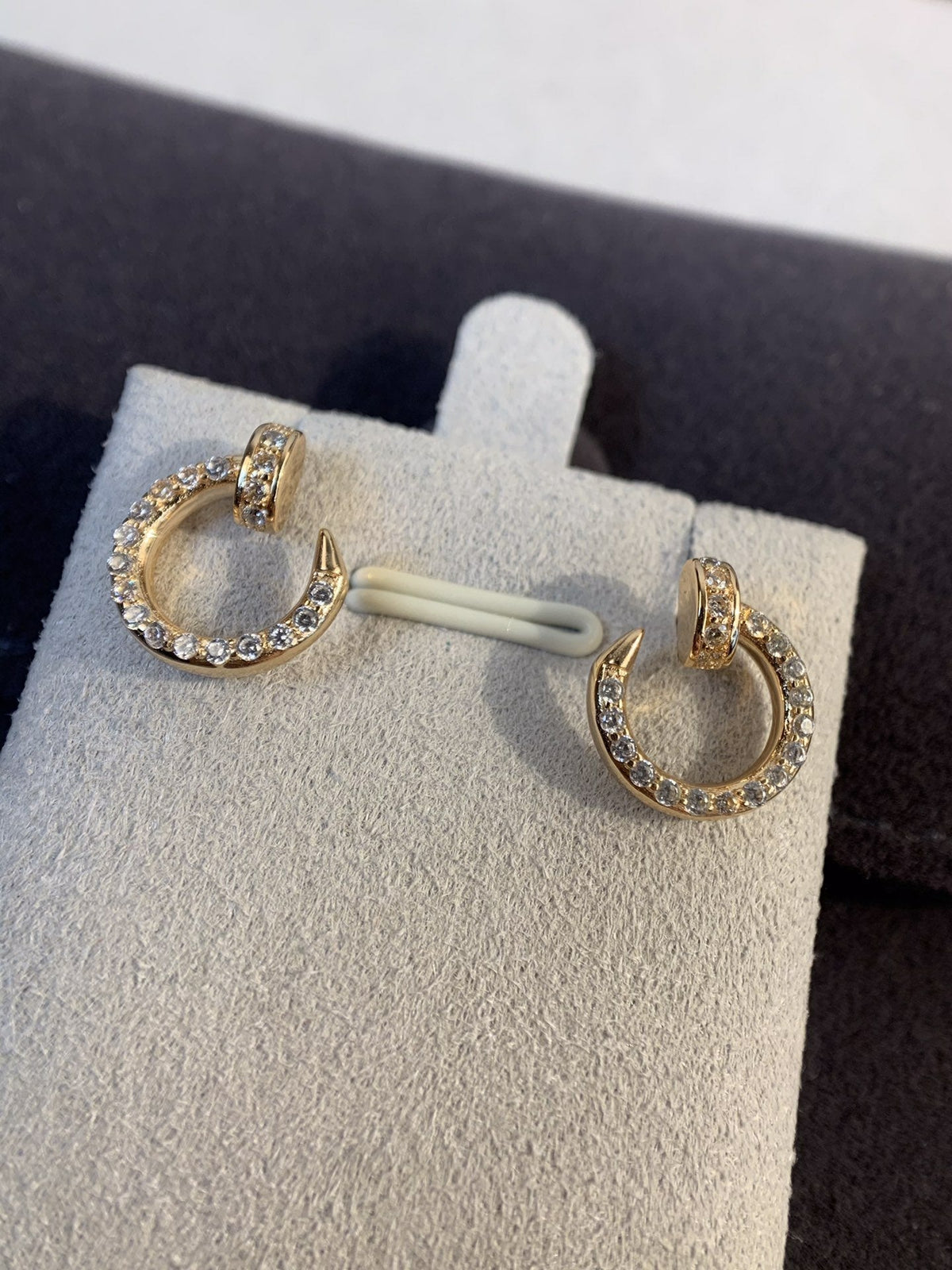 [⭐Reverie Jewels]JUSTE EARRINGS GOLD DIAMONDS