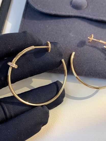[⭐Reverie Jewels]JUSTE EARRINGS GOLD DIAMONDS 1.8MM