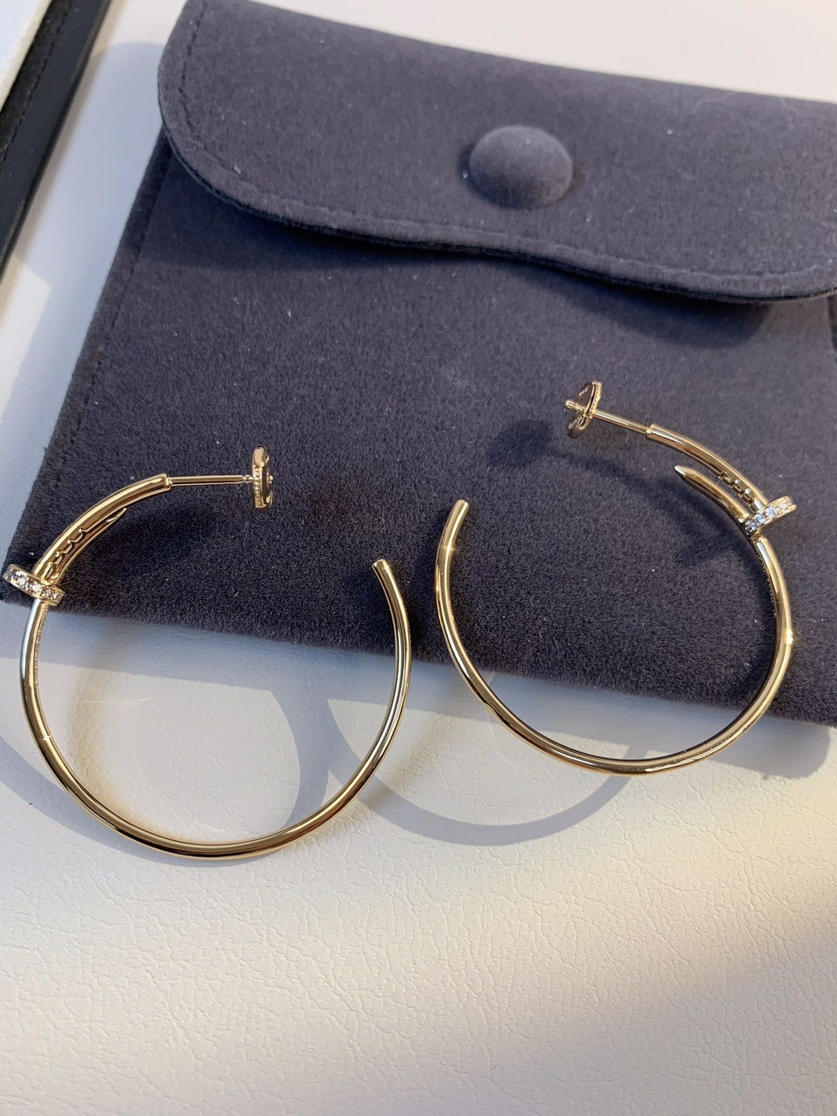 [⭐Reverie Jewels]JUSTE EARRINGS GOLD DIAMONDS 1.8MM