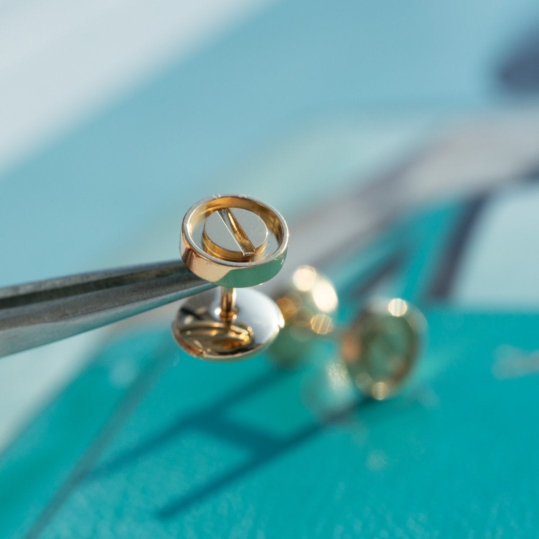 [⭐Reverie Jewels]LOVE EARRINGS PINK GOLD 10MM