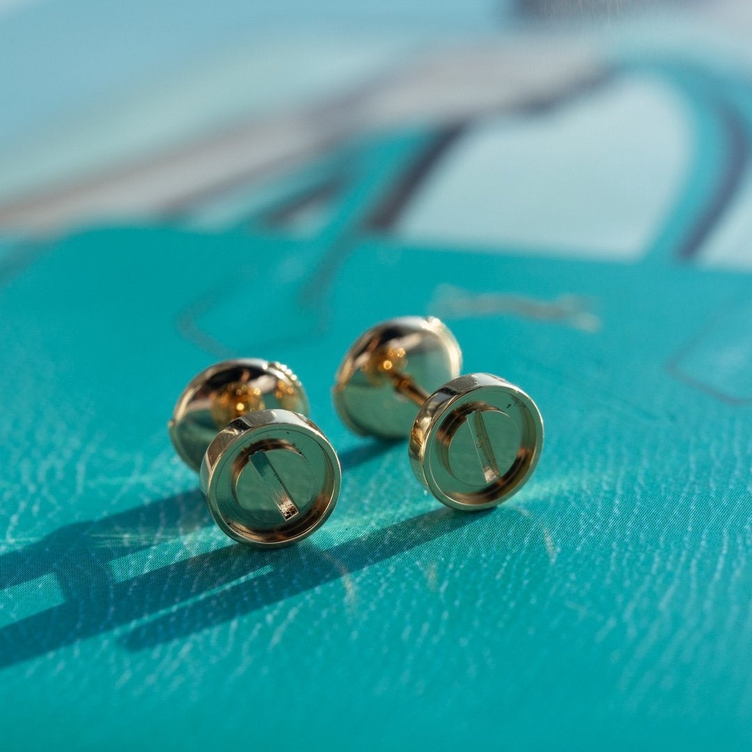 [⭐Reverie Jewels]LOVE EARRINGS PINK GOLD 10MM