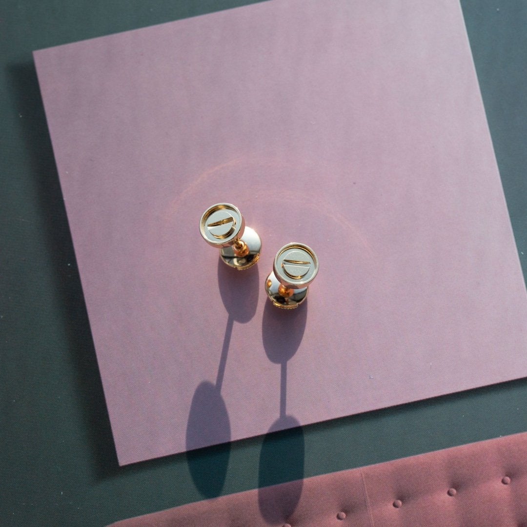 [⭐Reverie Jewels]LOVE EARRINGS PINK GOLD 10MM