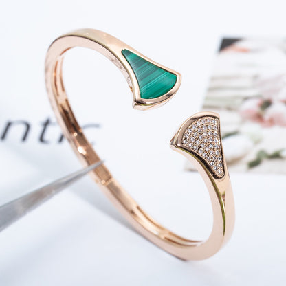 [⭐Reverie Jewels]DREAM BRACELET OPEN MALACHITE PINK GOLD