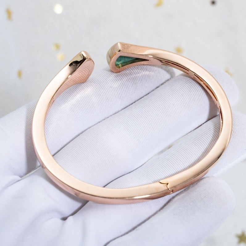 [⭐Reverie Jewels]DREAM BRACELET OPEN MALACHITE PINK GOLD