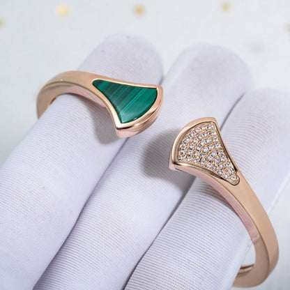 [⭐Reverie Jewels]DREAM BRACELET OPEN MALACHITE PINK GOLD