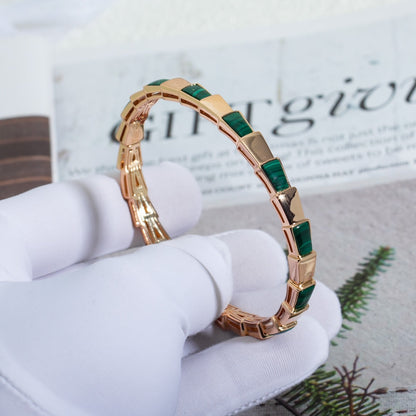 [⭐Reverie Jewels]SERPENTI BRACELET PINK GOLD MALACHITE