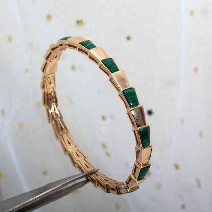 [⭐Reverie Jewels]SERPENTI BRACELET PINK GOLD MALACHITE