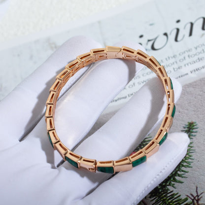 [⭐Reverie Jewels]SERPENTI BRACELET PINK GOLD MALACHITE