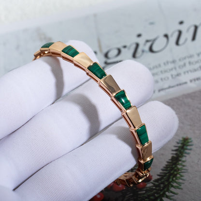 [⭐Reverie Jewels]SERPENTI BRACELET PINK GOLD MALACHITE