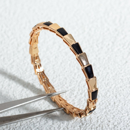 [⭐Reverie Jewels]SERPENTI BRACELET PINK GOLD ONYX