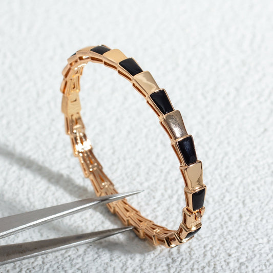 [⭐Reverie Jewels]SERPENTI BRACELET PINK GOLD ONYX