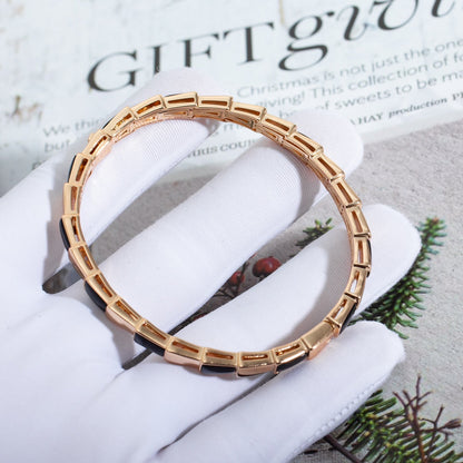 [⭐Reverie Jewels]SERPENTI BRACELET PINK GOLD ONYX