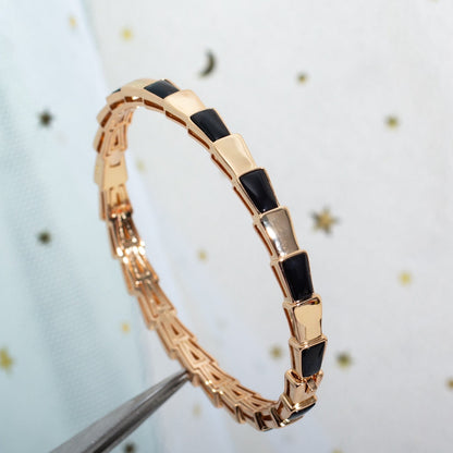 [⭐Reverie Jewels]SERPENTI BRACELET PINK GOLD ONYX