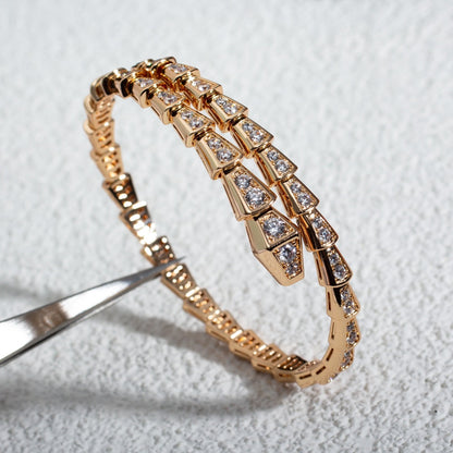 [⭐Reverie Jewels]SERPENTI BRACELET 6.8MM PINK GOLD DIAMOND