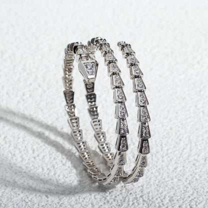 [⭐Reverie Jewels]SERPENTI BRACELET SILVER DIAMOND DOUBLE ROW