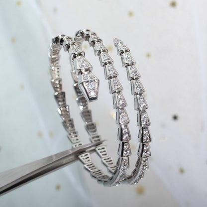 [⭐Reverie Jewels]SERPENTI BRACELET SILVER DIAMOND DOUBLE ROW