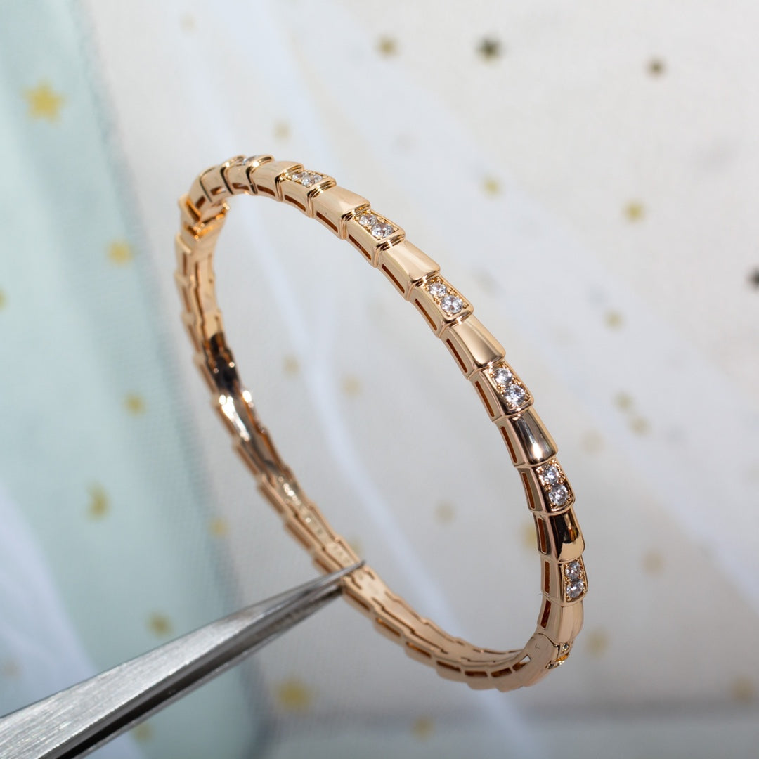 [⭐Reverie Jewels]SERPENTI SMALL BRACELET PINK GOLD DIAMOND