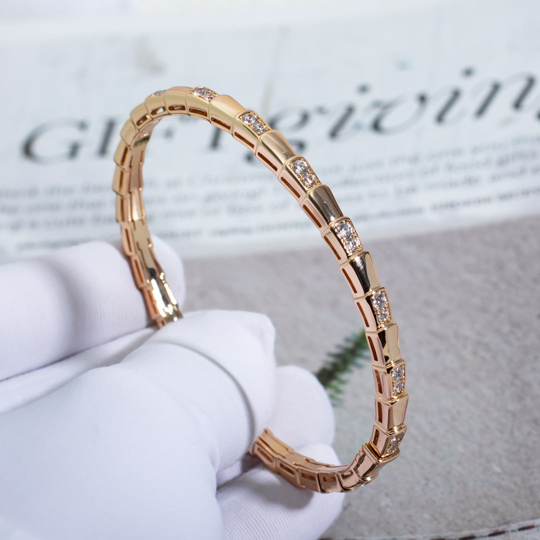 [⭐Reverie Jewels]SERPENTI SMALL BRACELET PINK GOLD DIAMOND