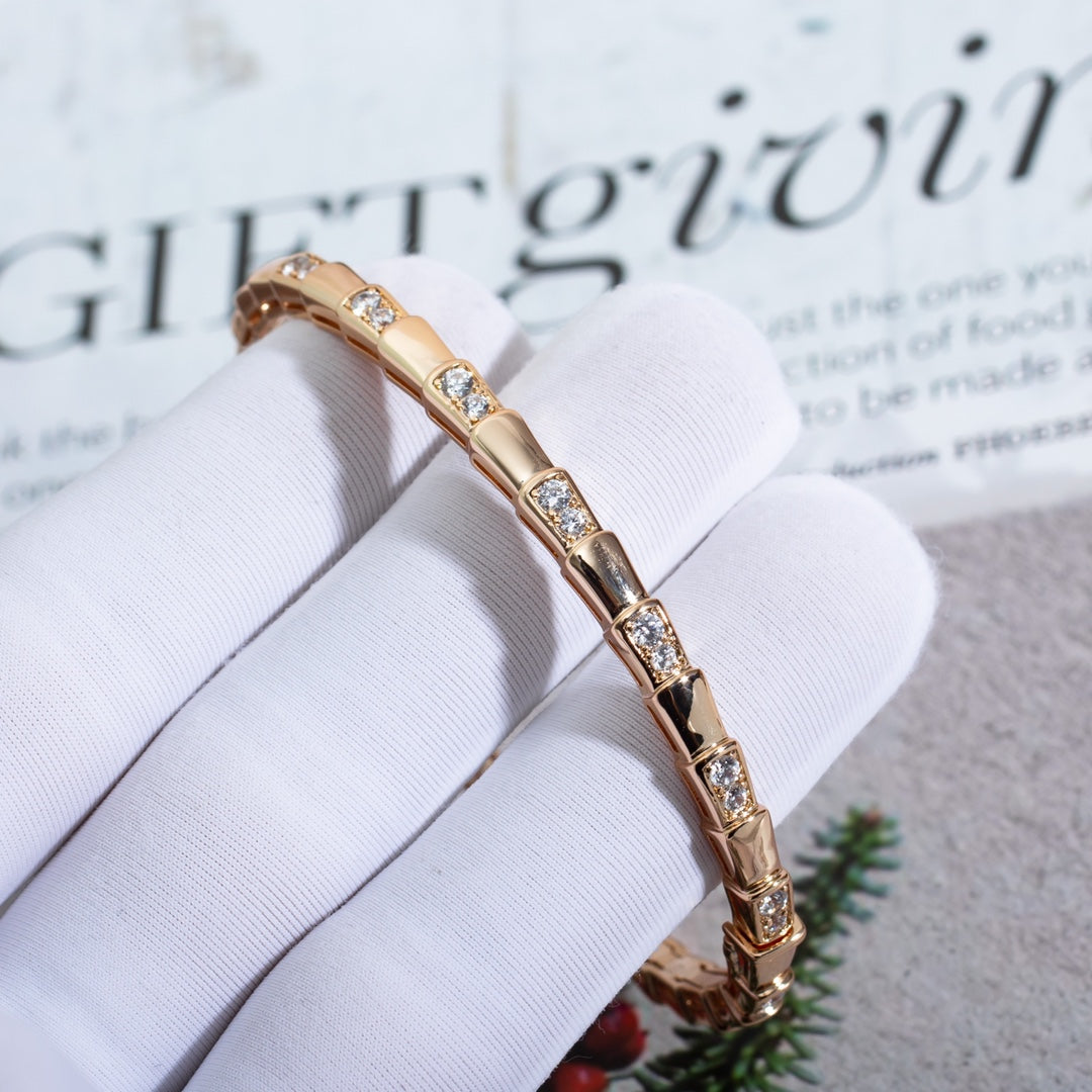 [⭐Reverie Jewels]SERPENTI SMALL BRACELET PINK GOLD DIAMOND