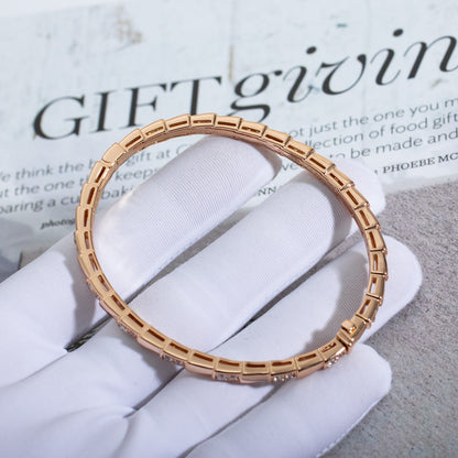[⭐Reverie Jewels]SERPENTI SMALL BRACELET PINK GOLD DIAMOND