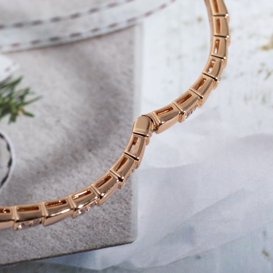[⭐Reverie Jewels]SERPENTI SMALL BRACELET PINK GOLD DIAMOND