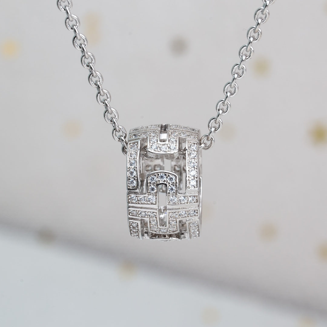 [⭐Reverie Jewels]PARENTESI NECKLACE SILVER DIAMOND