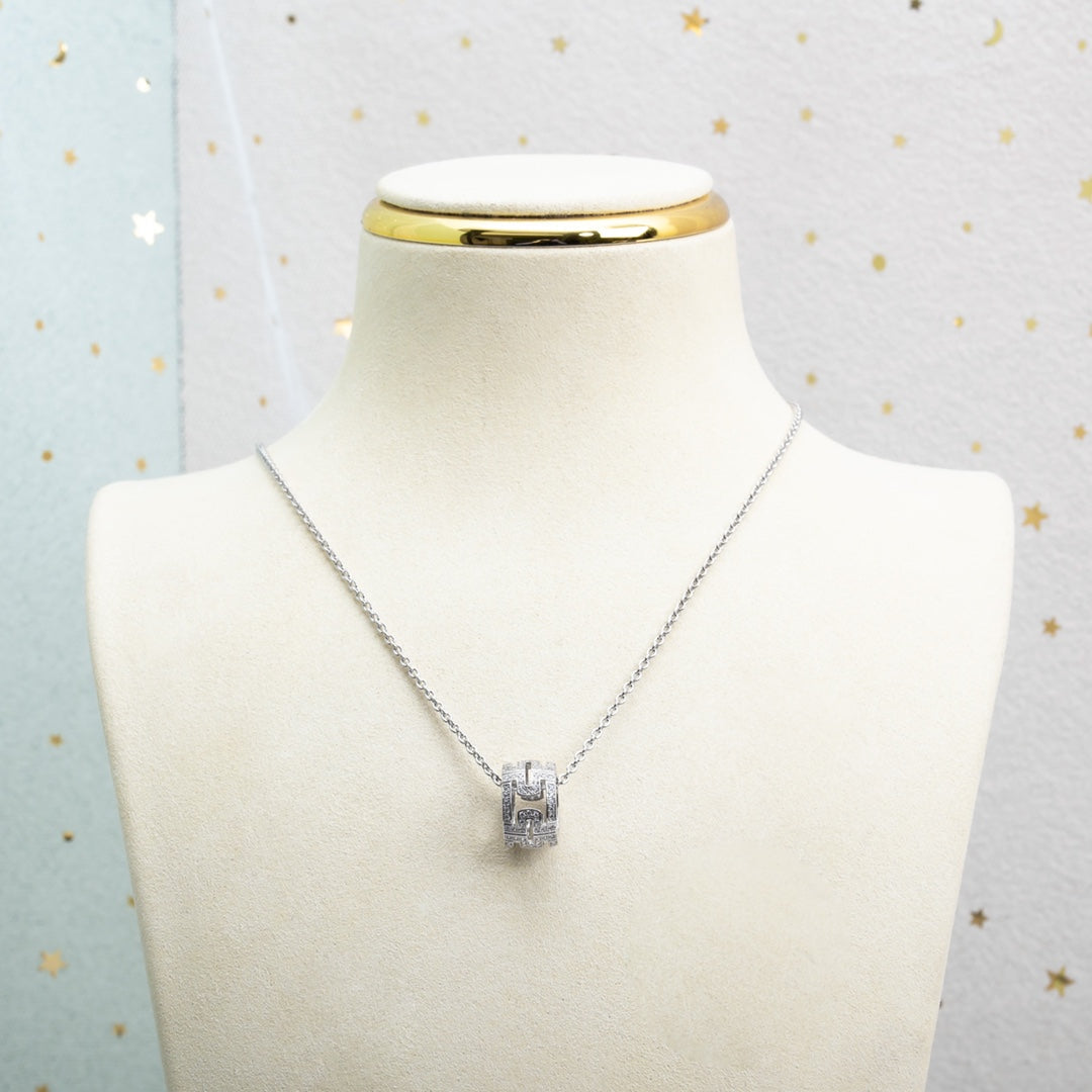 [⭐Reverie Jewels]PARENTESI NECKLACE SILVER DIAMOND