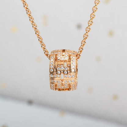 [⭐Reverie Jewels]PARENTESI NECKLACE PINK GOLD DIAMOND