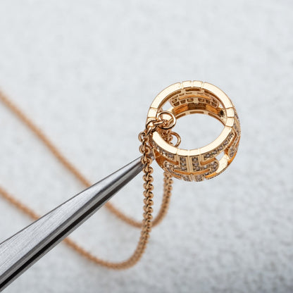 [⭐Reverie Jewels]PARENTESI NECKLACE PINK GOLD DIAMOND