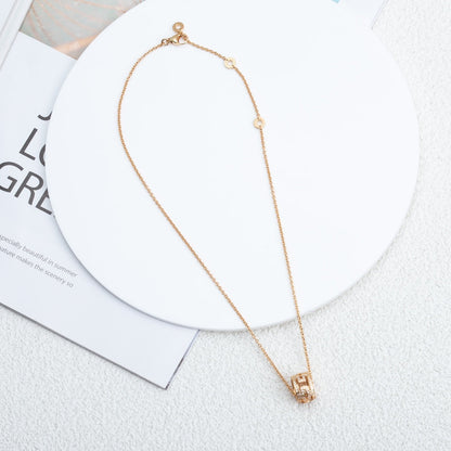 [⭐Reverie Jewels]PARENTESI NECKLACE PINK GOLD DIAMOND