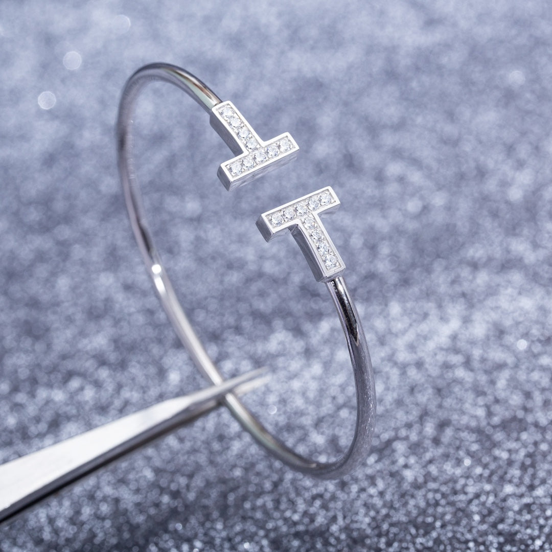 [Reverie Jewels]T BRACELET 1.8MM DIAMOND SILVER