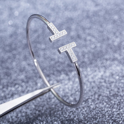 [Reverie Jewels]T BRACELET 1.8MM DIAMOND SILVER
