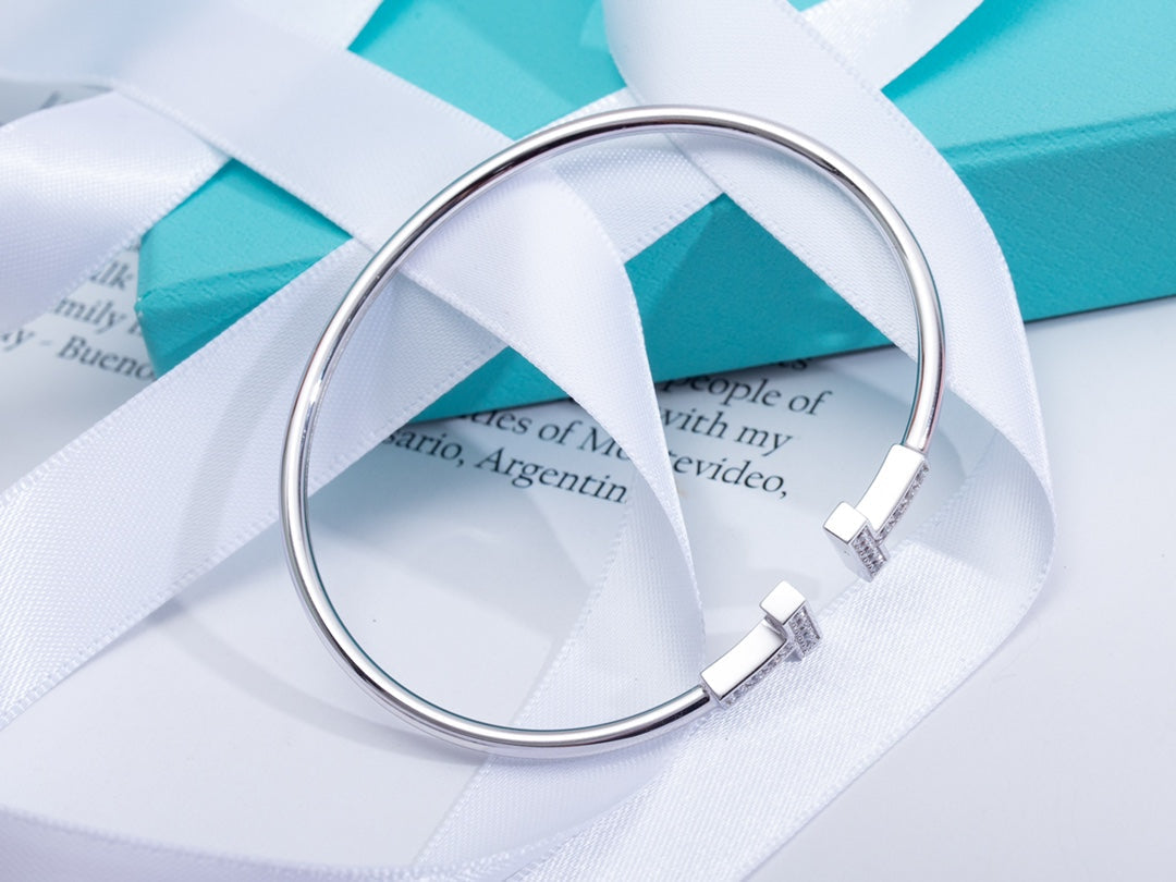 [Reverie Jewels]T BRACELET 1.8MM DIAMOND SILVER