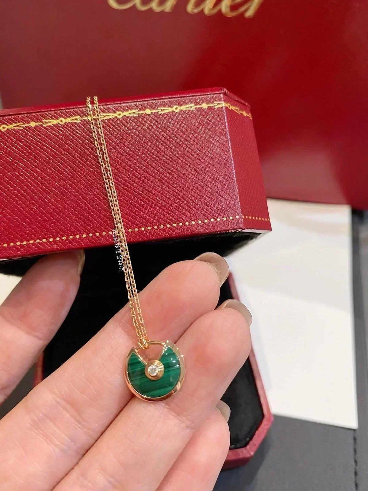 [⭐Reverie Jewels]AMULETTE ROSE GOLD MALACHITE NECKLACE