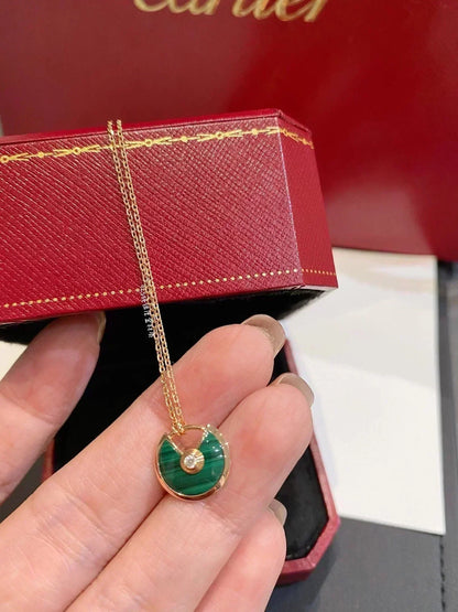 [⭐Reverie Jewels]AMULETTE ROSE GOLD MALACHITE NECKLACE