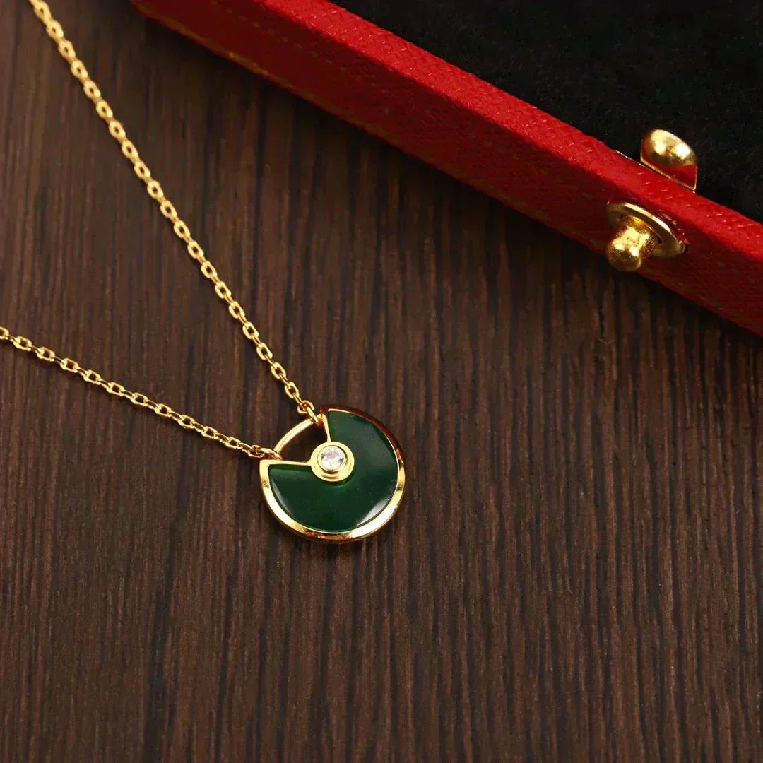 [⭐Reverie Jewels]AMULETTE GOLD MALACHITE NECKLACE
