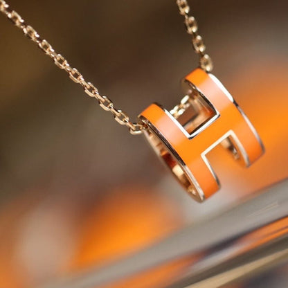 [⭐Reverie Jewels]POP H PEDANT PINK GOLD