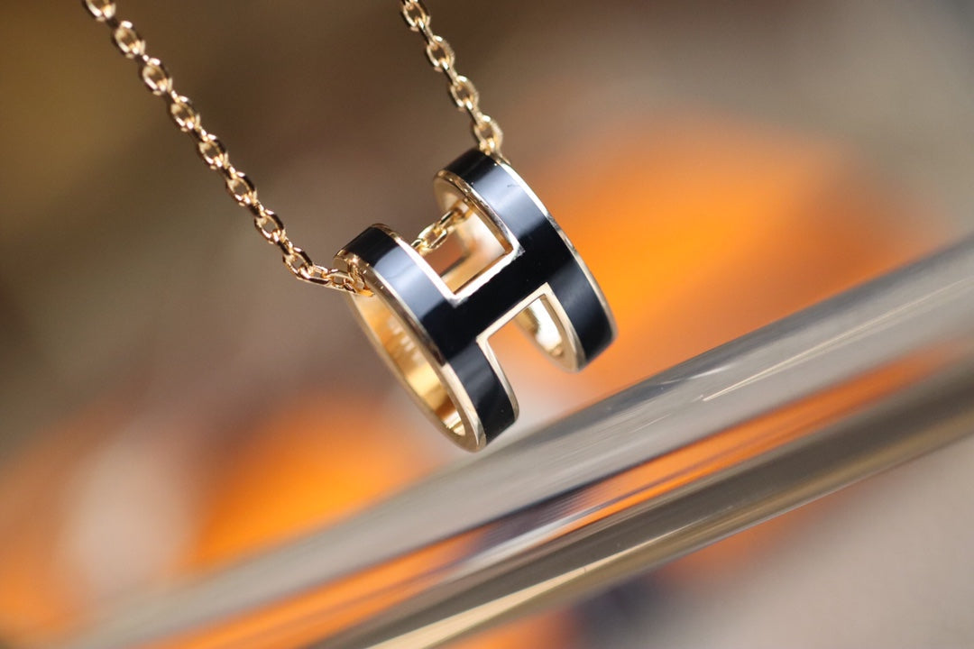 [⭐Reverie Jewels]POP H PEDANT PINK GOLD