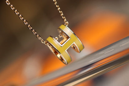 [⭐Reverie Jewels]POP H PEDANT PINK GOLD