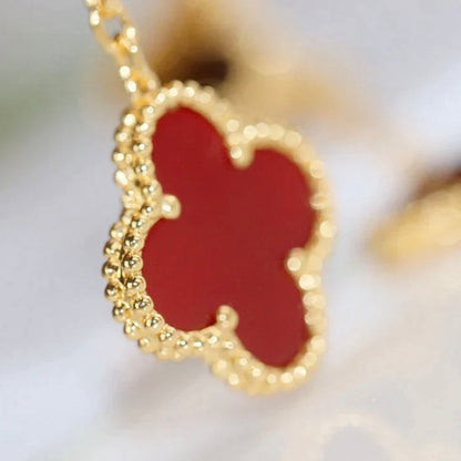 [⭐Reverie Jewels]CLOVER  2 MOTIF  TIGER EYE CARNELIAN EARRINGS