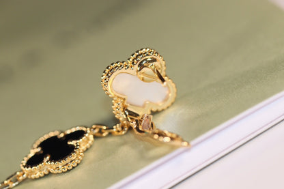 [⭐Reverie Jewels]CLOVER EARRINGS GOLD ONYX MOP 3 MOTIF