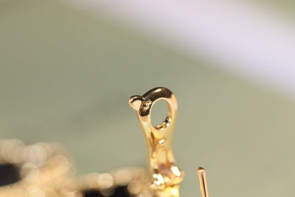 [⭐Reverie Jewels]CLOVER EARRINGS GOLD ONYX MOP 3 MOTIF