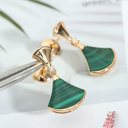 [⭐Reverie Jewels]DREAM MALACHITE PINK GOLD EARRINGS