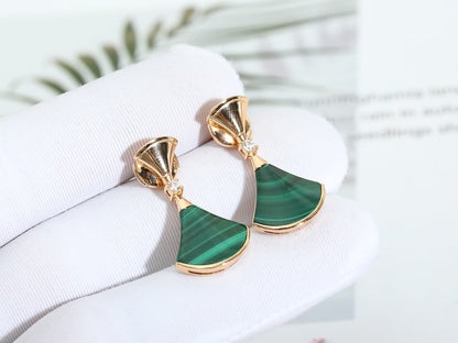 [⭐Reverie Jewels]DREAM MALACHITE PINK GOLD EARRINGS