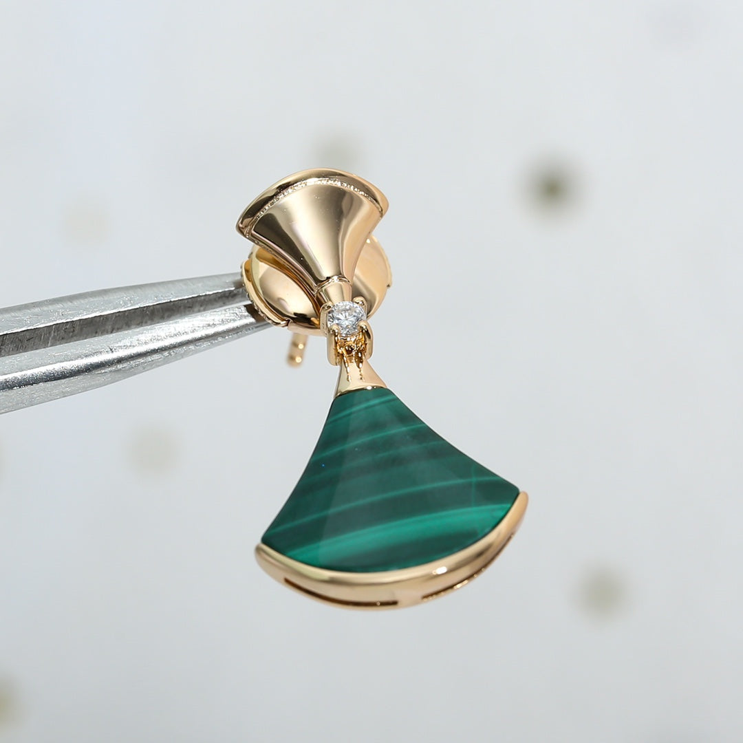 [⭐Reverie Jewels]DREAM MALACHITE PINK GOLD EARRINGS