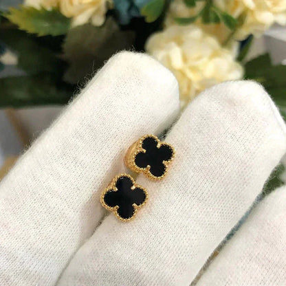 [⭐Reverie Jewels]CLOVER MINI 9.5MM BLACK MOP EARRINGS