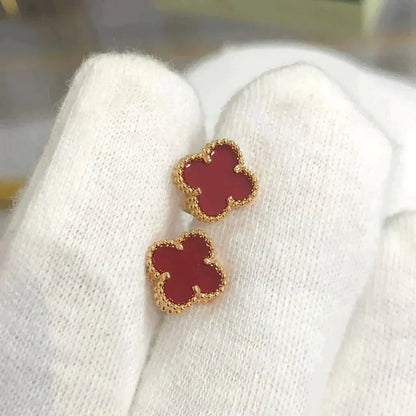 [⭐Reverie Jewels]CLOVER MINI 9.5MM CARNELIAN EARRINGS