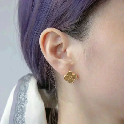 [⭐Reverie Jewels]CLOVER MEDIUM 1 MOTIFS LASER EARRINGS