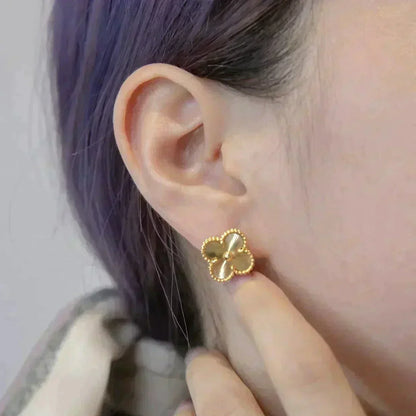 [⭐Reverie Jewels]CLOVER MEDIUM 1 MOTIFS LASER EARRINGS